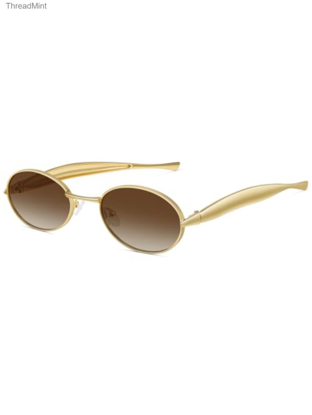 Oval Retro Sunglasses UV400 Gold Metal Frame Y2K Shades